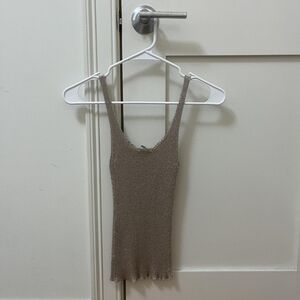 Zara Metallic Knit Backless Dress - Bronze